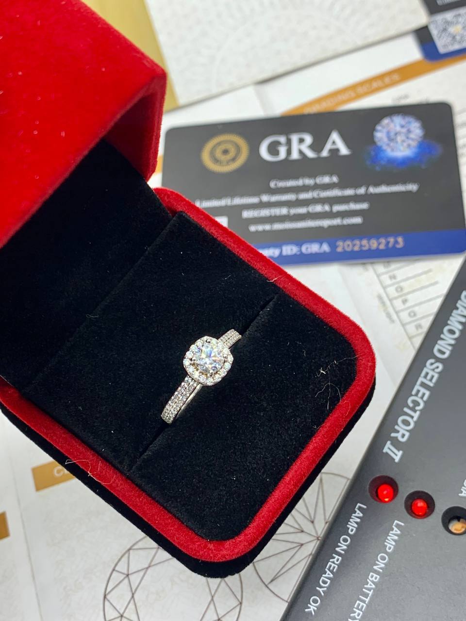 VVS Moissanite Diamond Earrings and Ring Combo