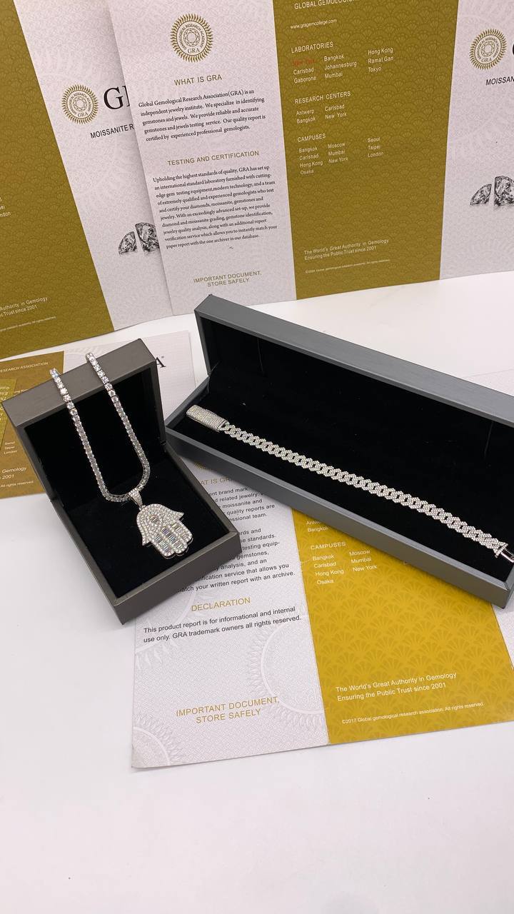 Hamsa Hand Pendant Necklace and Matching Bracelet