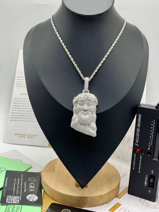 BIG VVS Moissanite Diamond
Full Ice Jesus Pendant