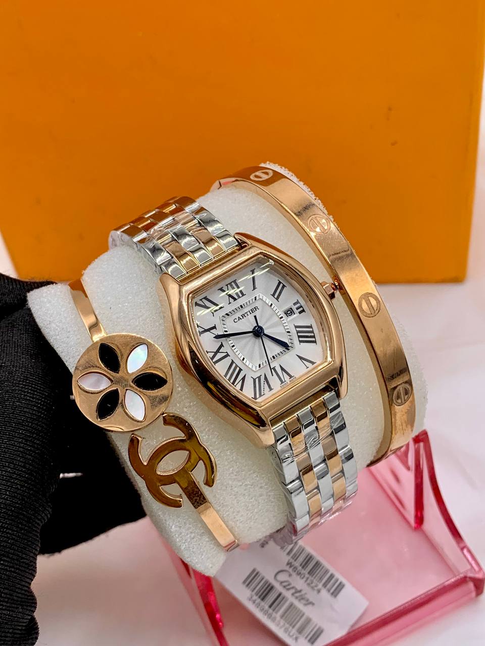 Female Cartier Tortue Watch Set