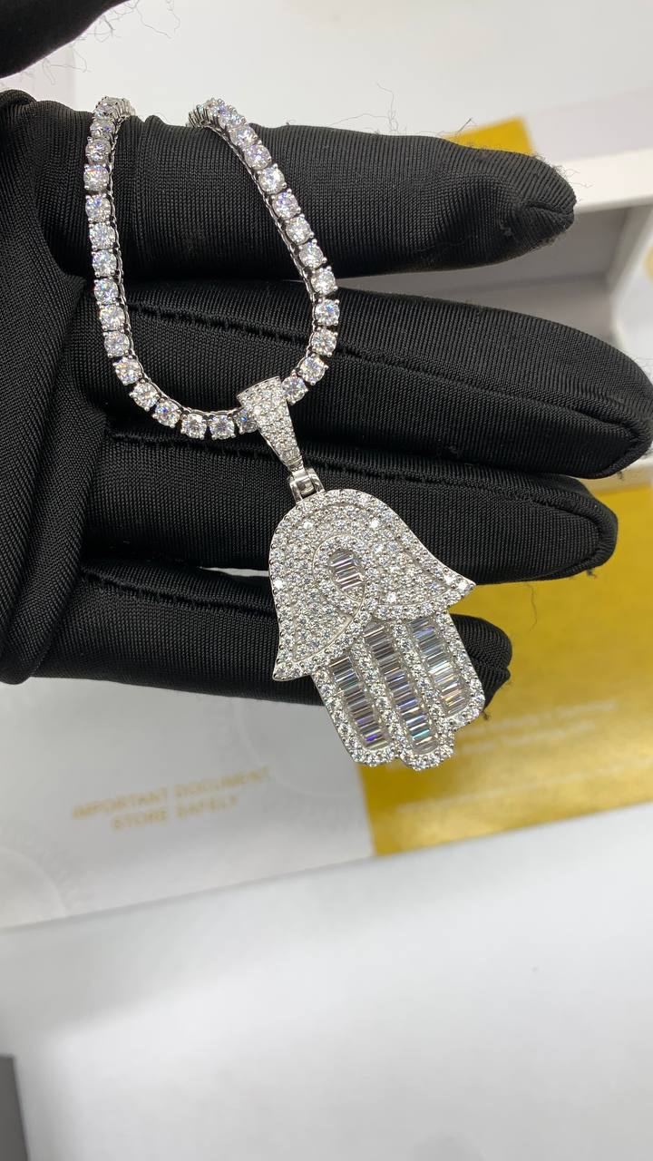Hamsa Hand Pendant Necklace and Matching Bracelet