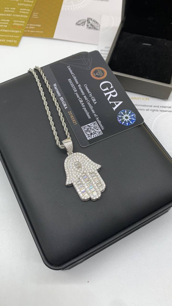 Hamsa Hand Pendant Necklace and Matching Bracelet