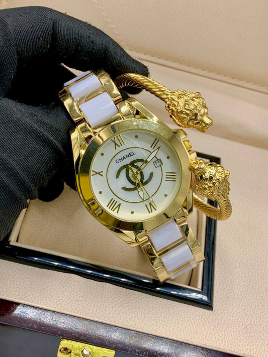 Gold-Toned Chanel Watch Set
